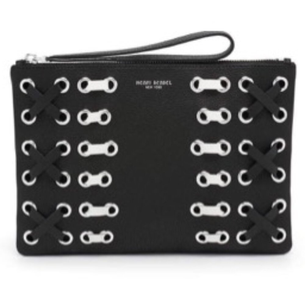 Henri Bendel Black and White Sydney Laced Pouch *NEW* MSRP: $198+tax